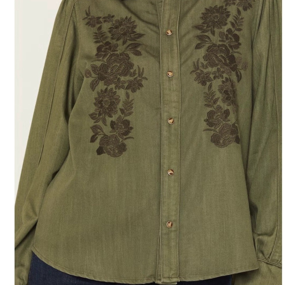 KIMES RANCH MAE FLORAL EMBROIDERED LONG SLEEVE SNAP WESTERN SHIRT - Picture 3 of 11